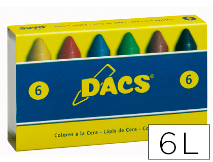 6 lápices cera blanda Dacs